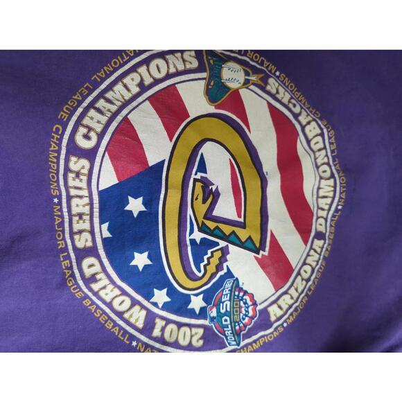 Vintage 2001 Arizona Diamondbacks World Series Champions Purple T-Shirt Size M - Picture 4 of 8